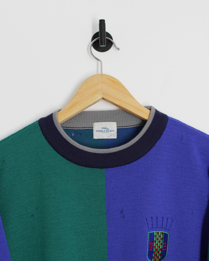 90s Pebble Beach Blue/Green Wool Jumper (M)