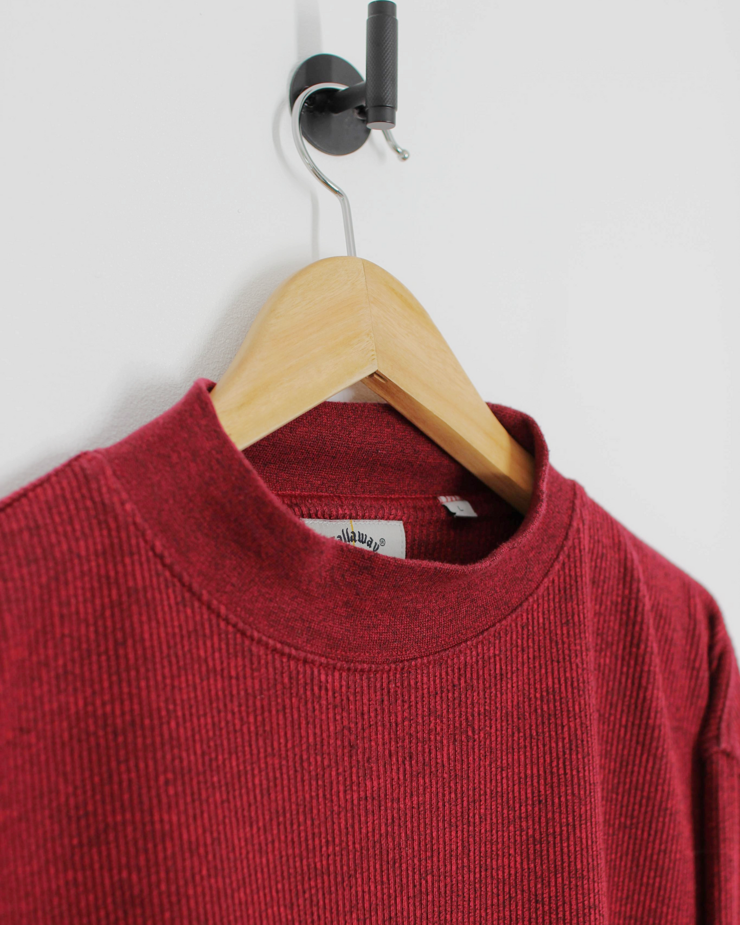 00s Callaway Red Ribbed Mock Neck (L)