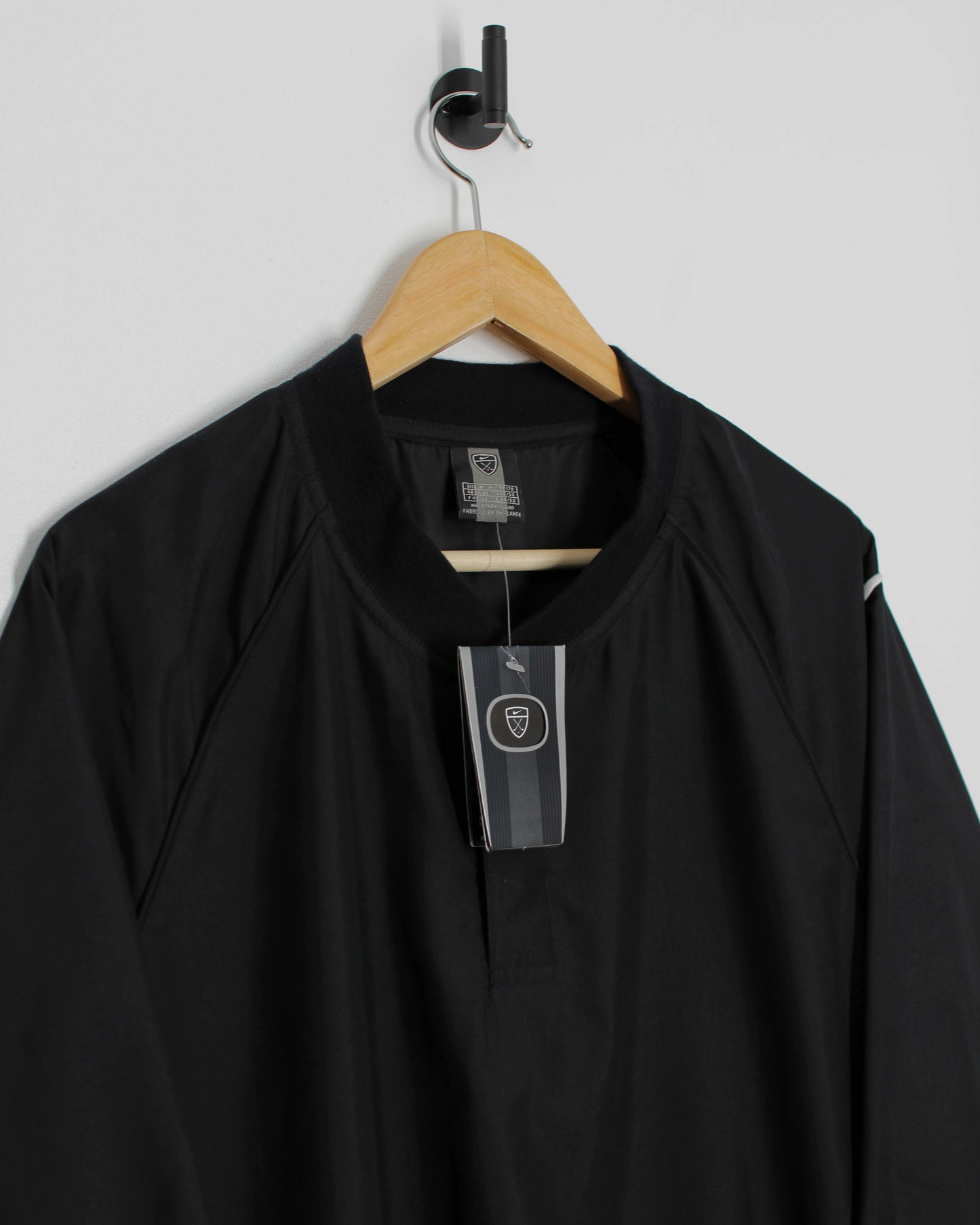 00s Nike Black Quarter-Snap Windbreaker with Tags (M)