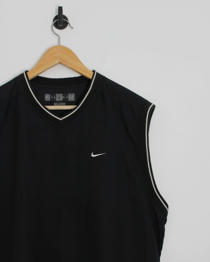 00s Nike Black/White Golf Vest (L)