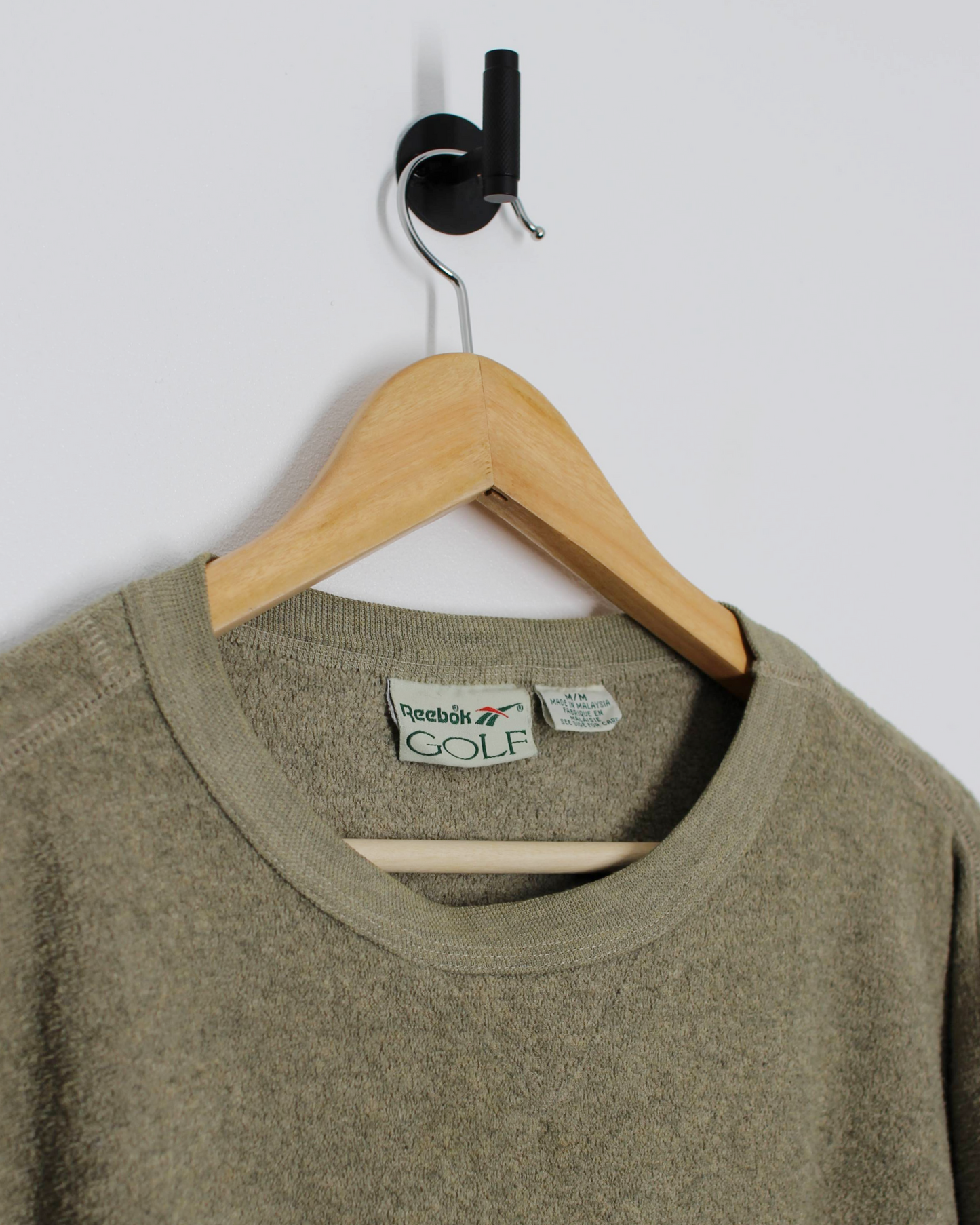 90s Reebok Lightweight Khaki Crewneck Sweatshirt (M)