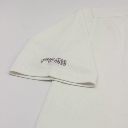 Ping White Mock Neck Golf Shirt (M)