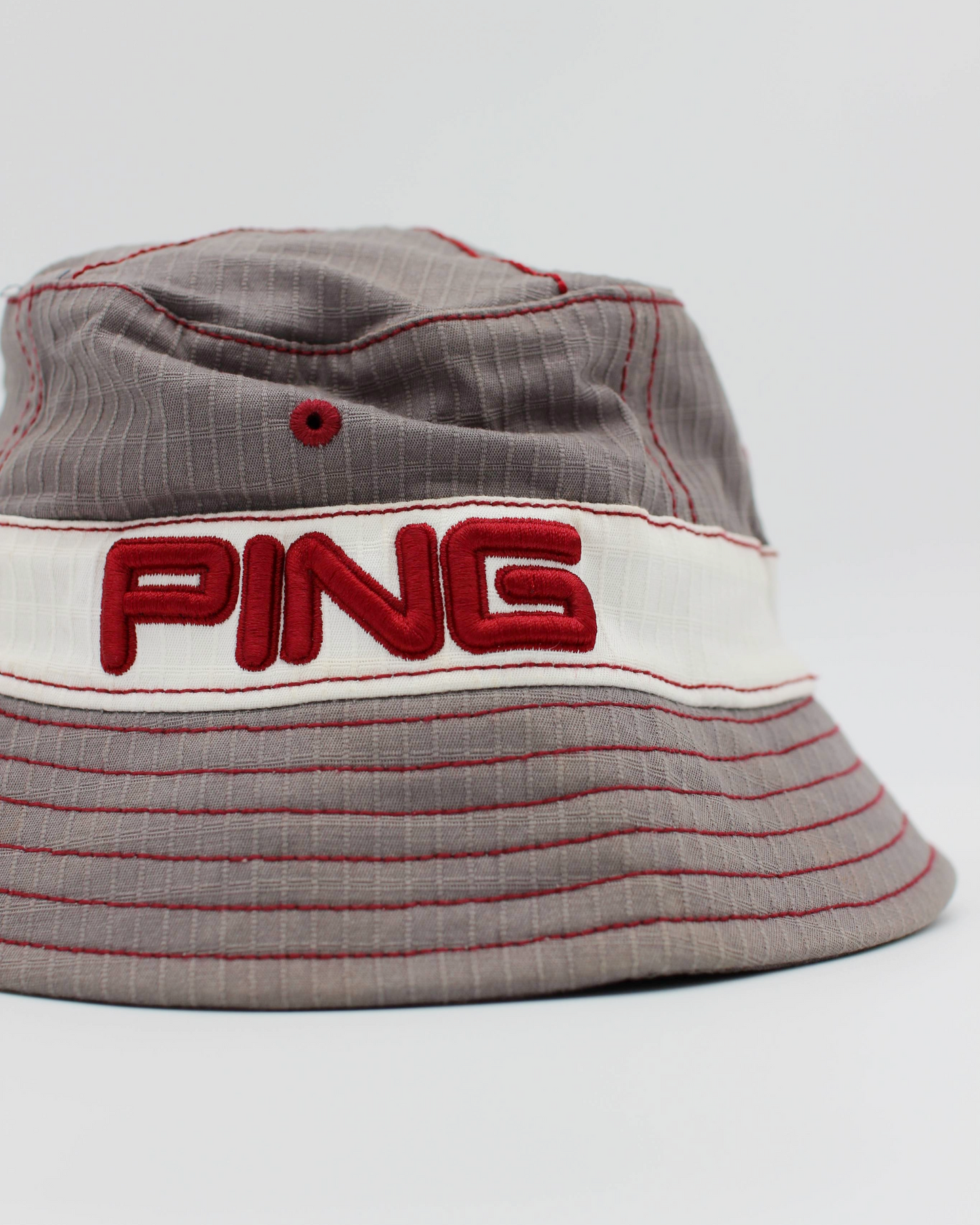00s Ping Man Grey/Red Bucket Hat