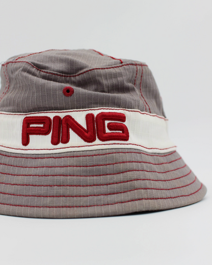 00s Ping Man Grey/Red Bucket Hat