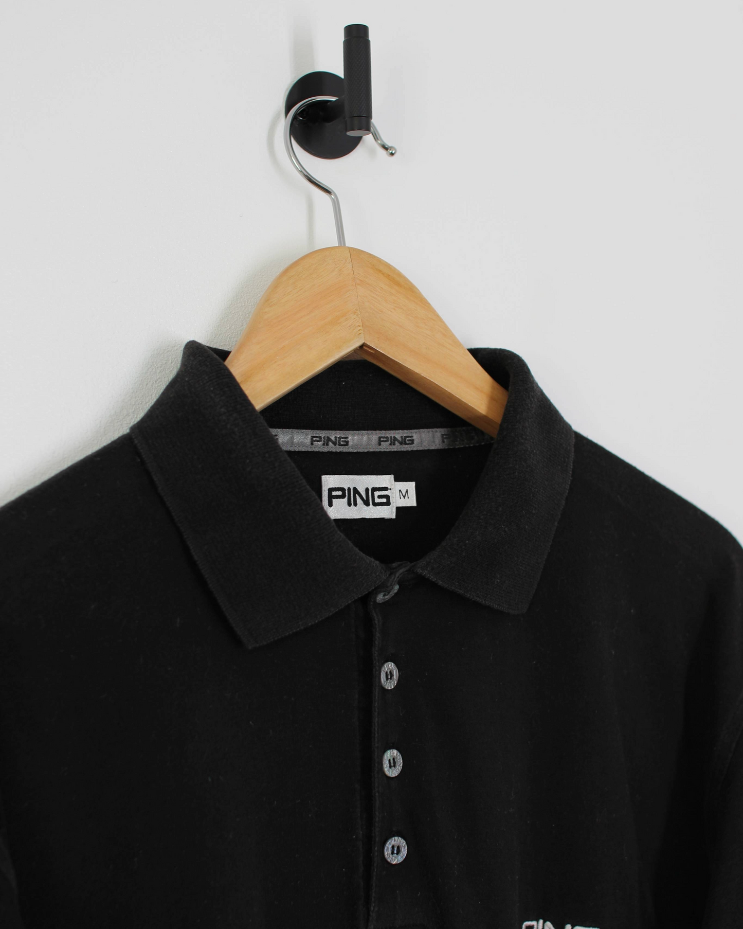 00s Ping Black/White Polo-Shirt (M)