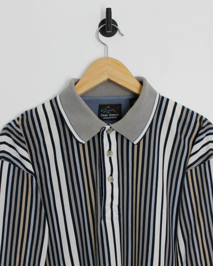 90s Greg Norman Abstract Striped Polo-Shirt (M)