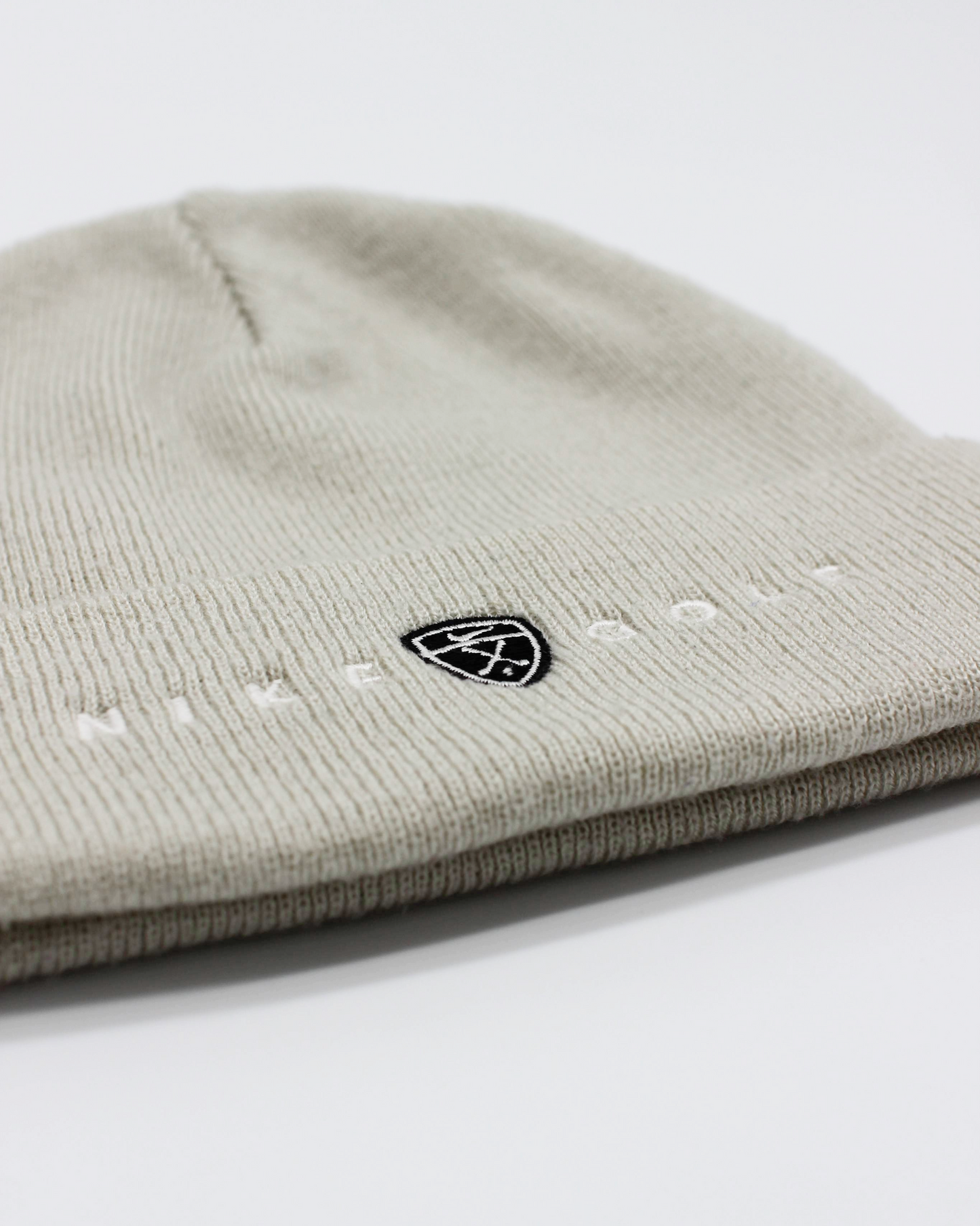 00s Nike Shield Logo Beige Beanie Hat
