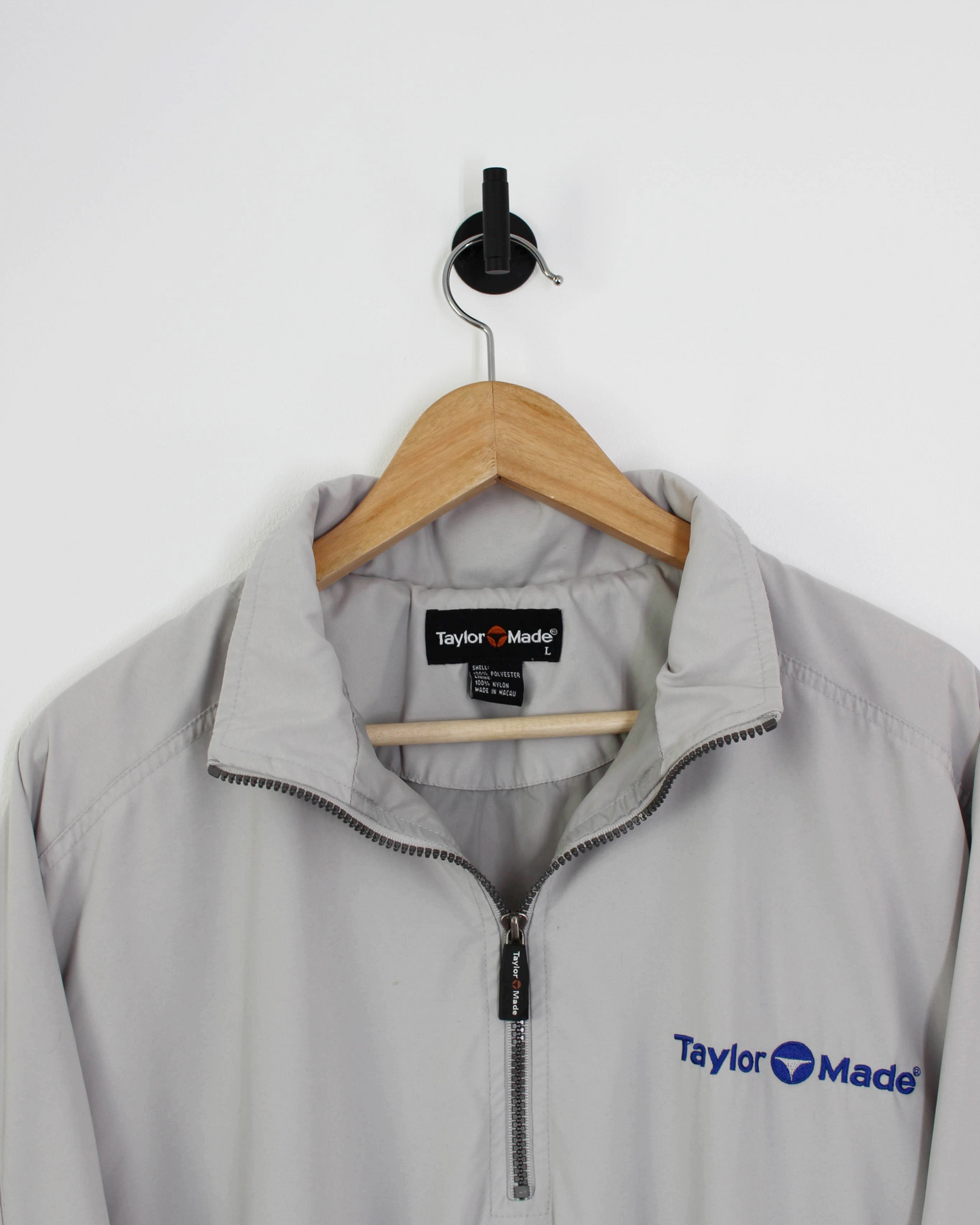 90s TaylorMade Grey/Blue Quarter Zip Jacket (L)