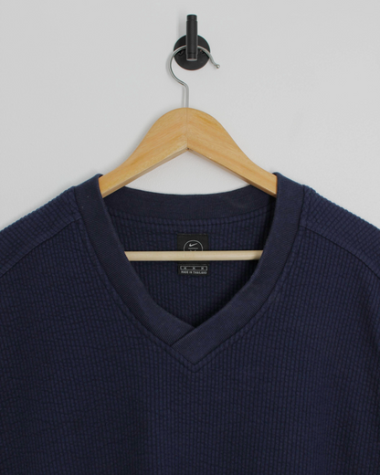 90s Nike Navy Ribbed Golf Vest (M)