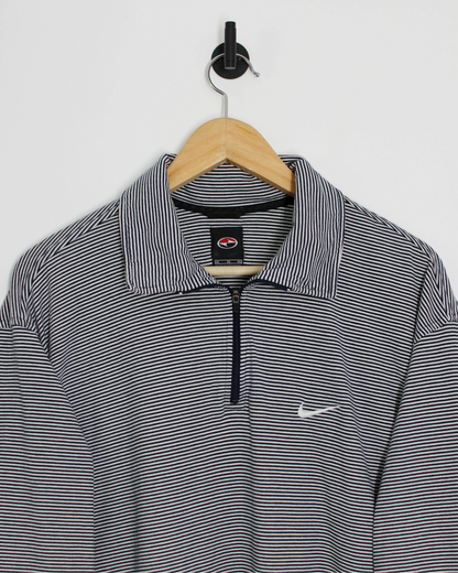 90s Nike Yin Yang White/Black Zipped Polo-Shirt (XL)