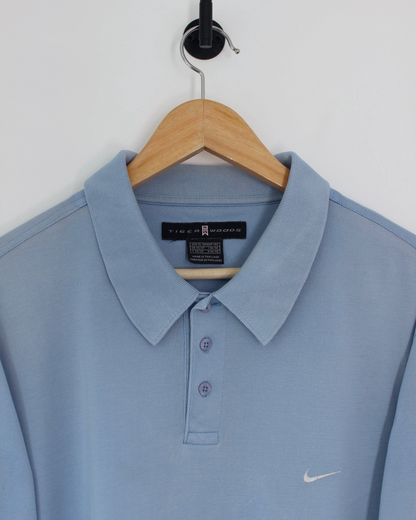 00s Nike Tiger Woods Light Blue Polo-Shirt (XL)
