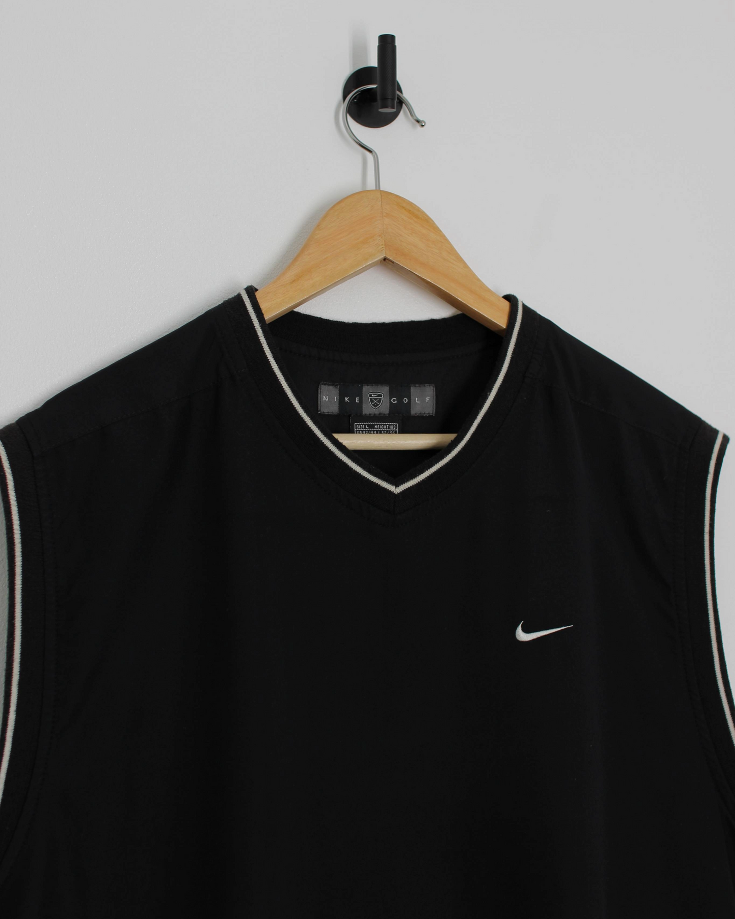00s Nike Black/White Golf Vest (L)