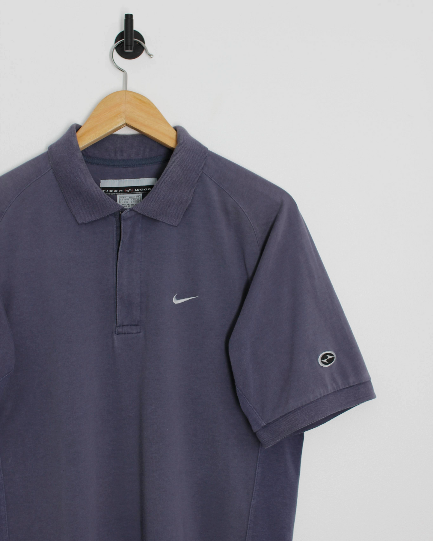 90s Nike Yin Yang Slate Blue Zipped Polo-Shirt (M)