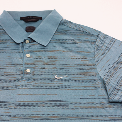 Nike Tiger Woods Striped Blue Polo-Shirt (M)