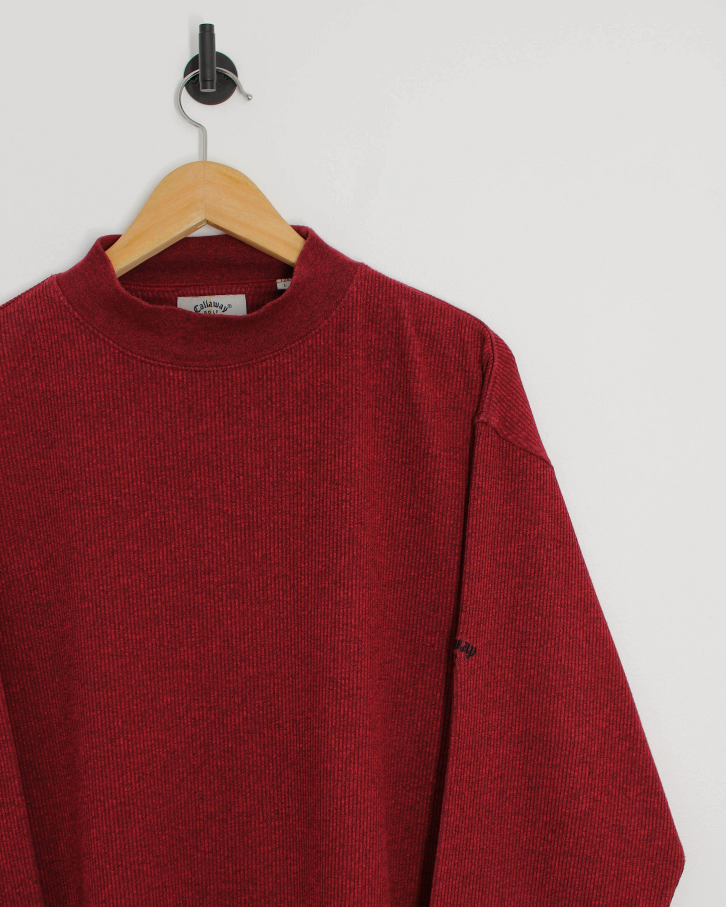 00s Callaway Red Ribbed Mock Neck (L)