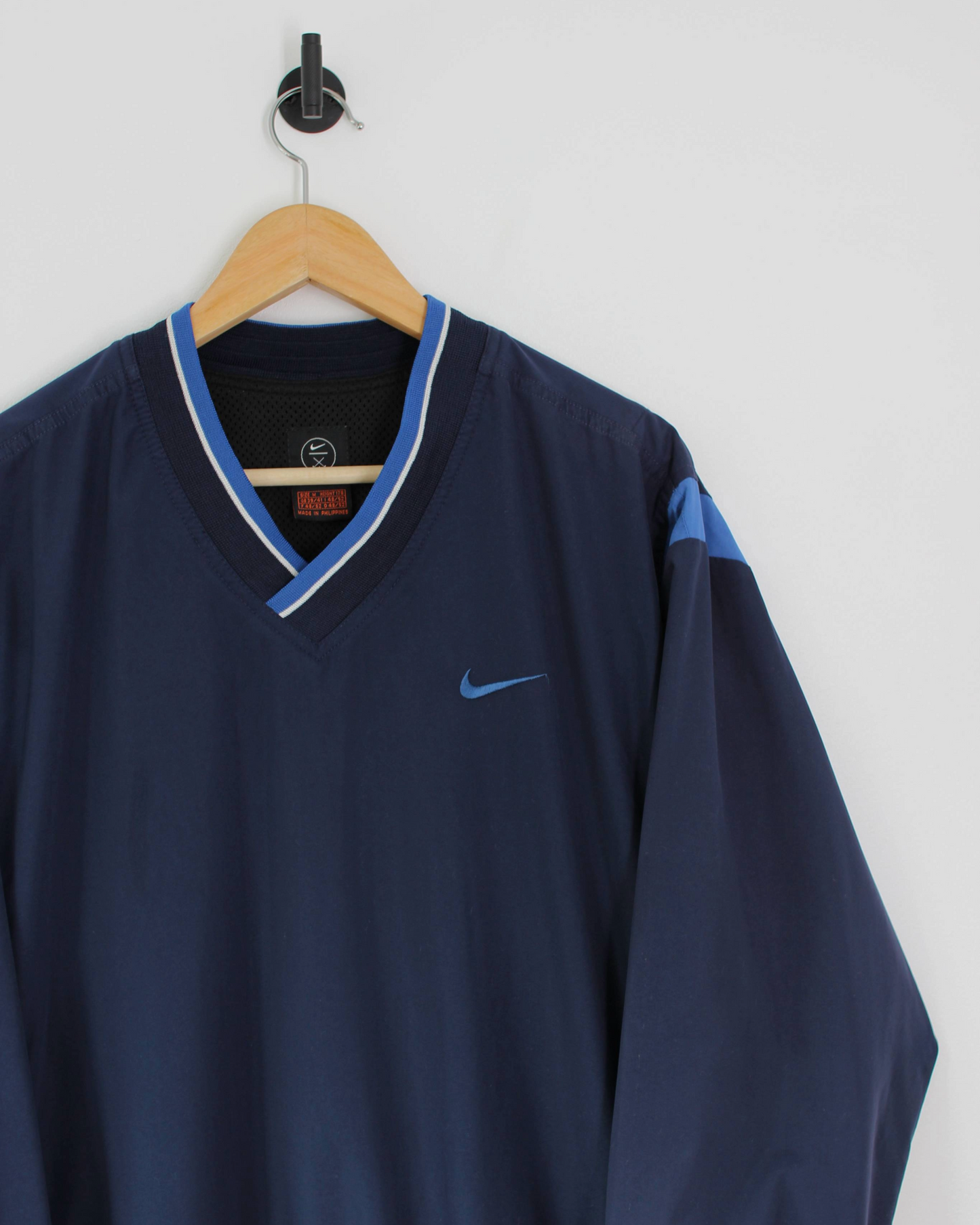 00s Nike Navy/Blue V-Neck Windbreaker (M)