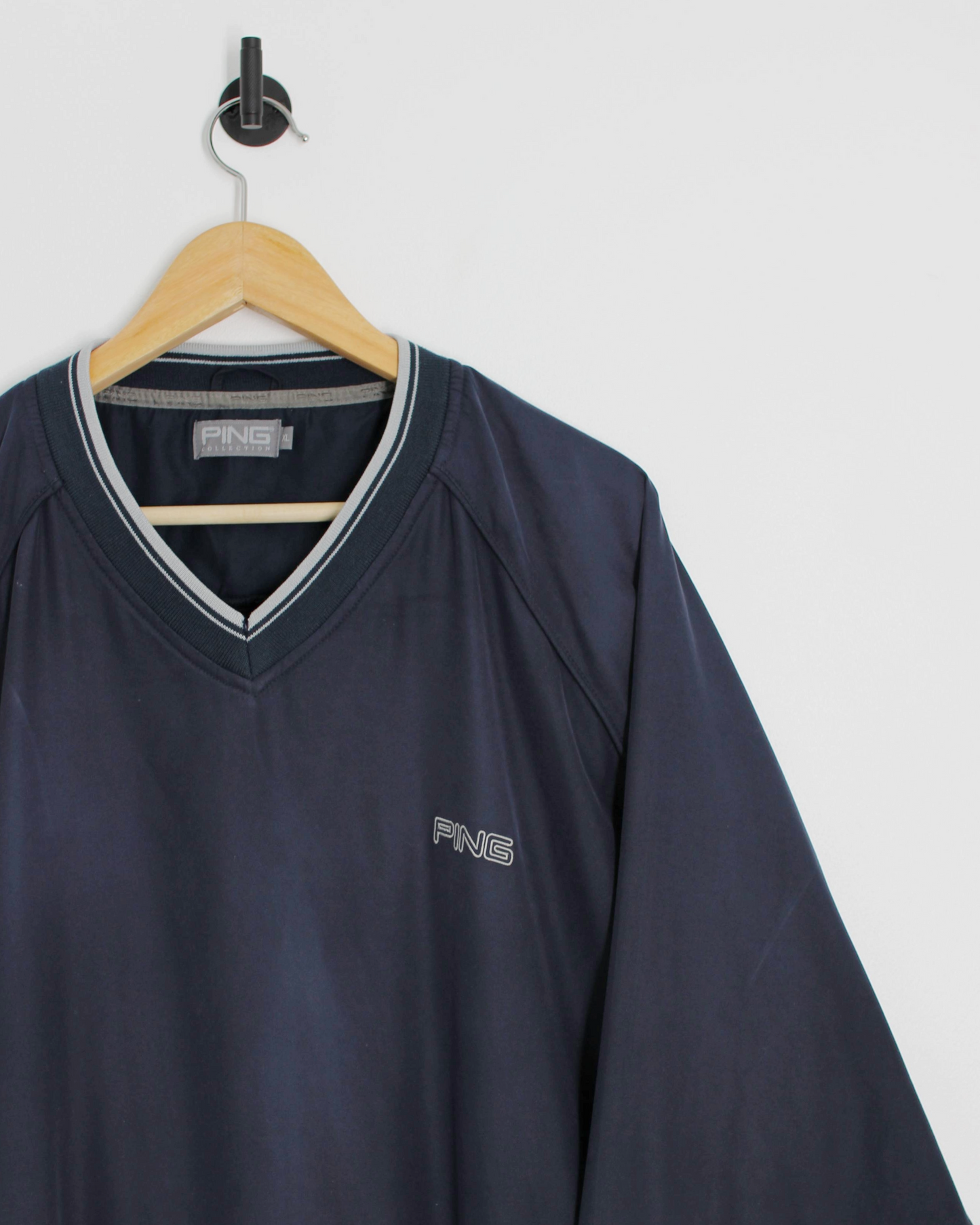 00s Ping Navy V-Neck Windbreaker (XL)