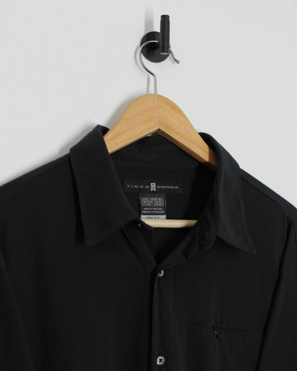 00s Nike Tiger Woods Black Full Buttoned Shirt (L)