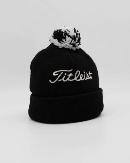 90s Titleist Black/White Bobble Beanie Hat