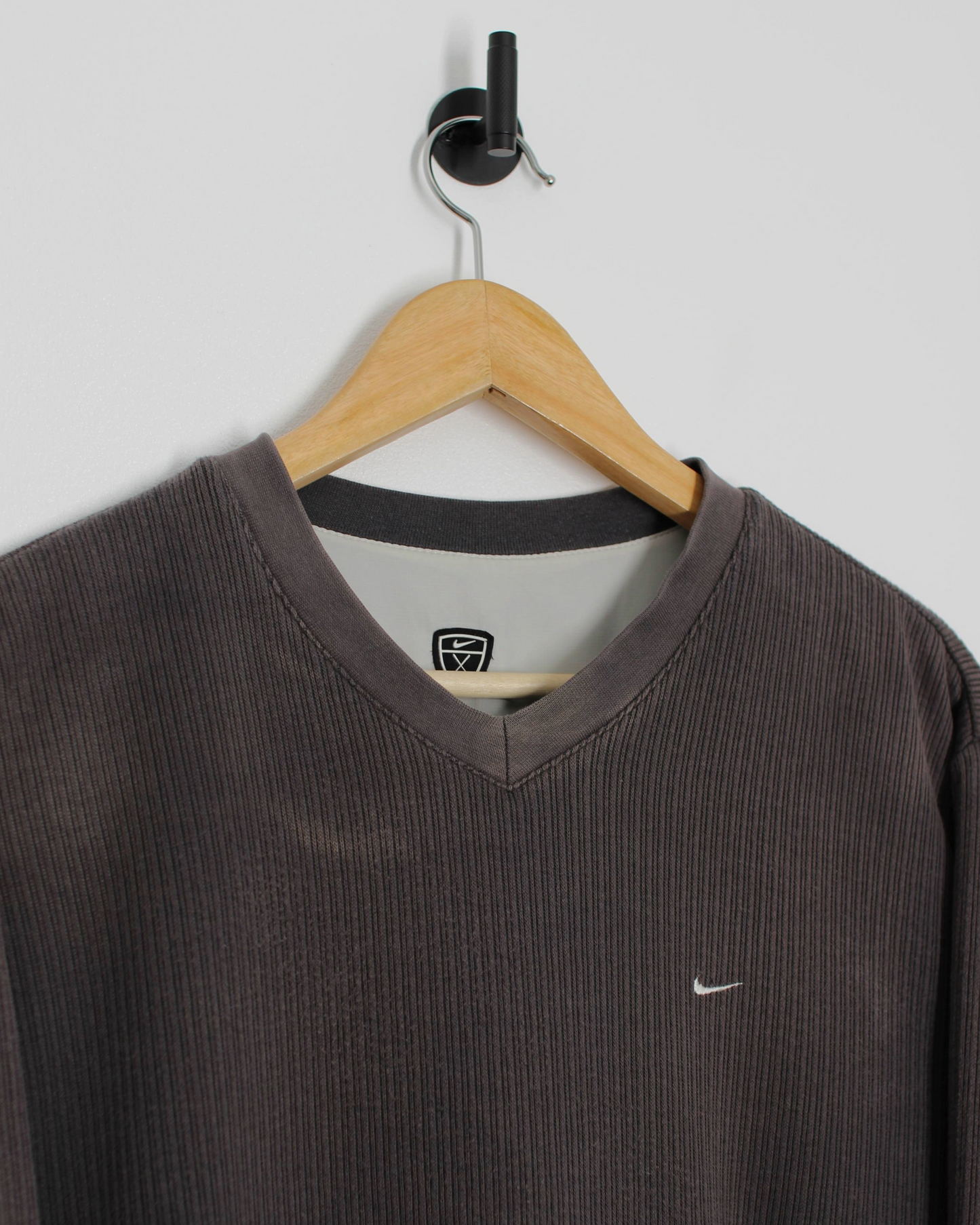 00s Nike Reversible Grey/Cream Pullover (S)