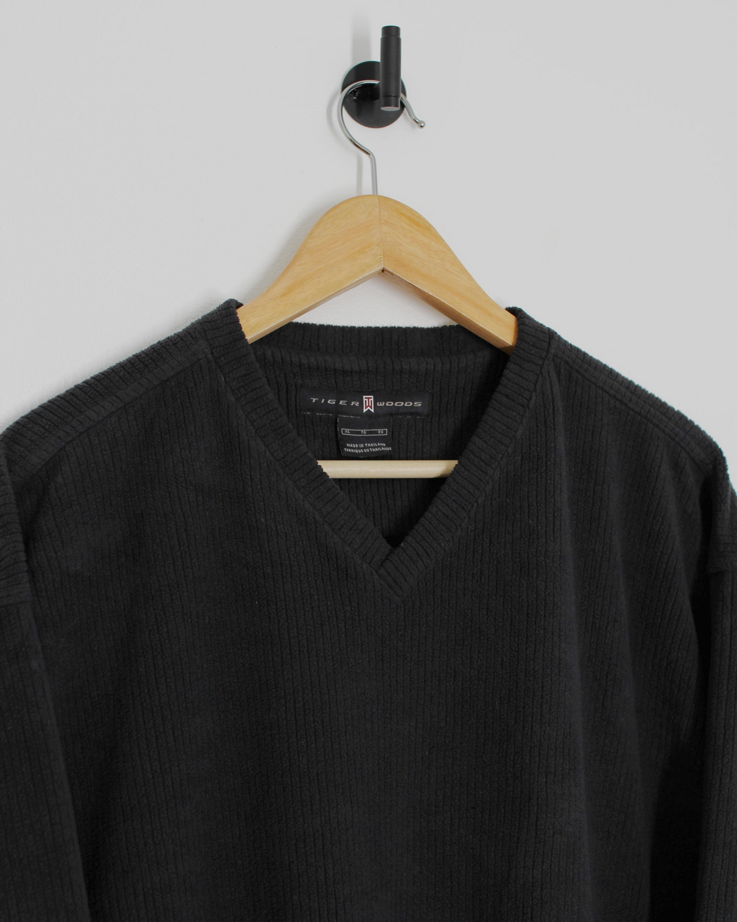 00s Nike Tiger Woods Ribbed V-Neck Sweatshirt (XL)