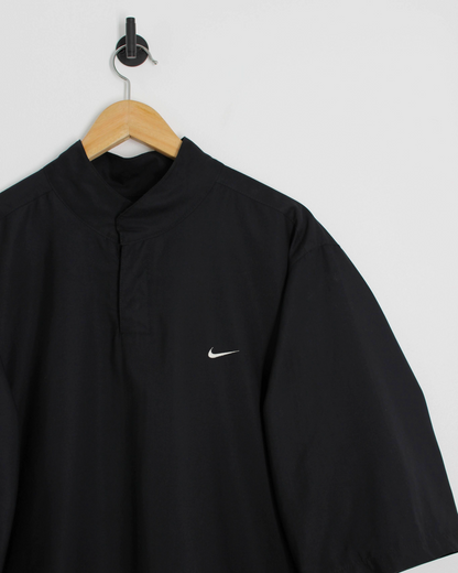 00s Nike Shield Logo Black Short Sleeve Windbreaker (L)