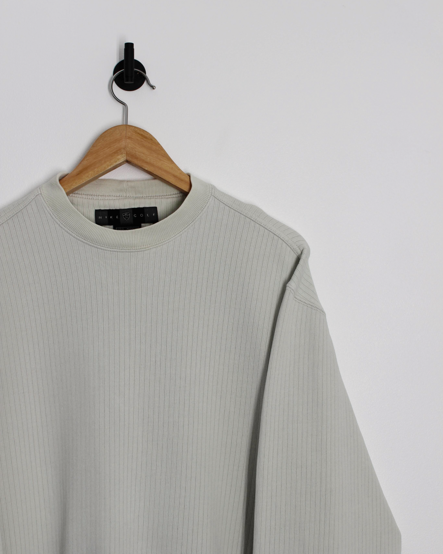 00s Nike Cream Rib Knit Crewneck Sweatshirt (S)