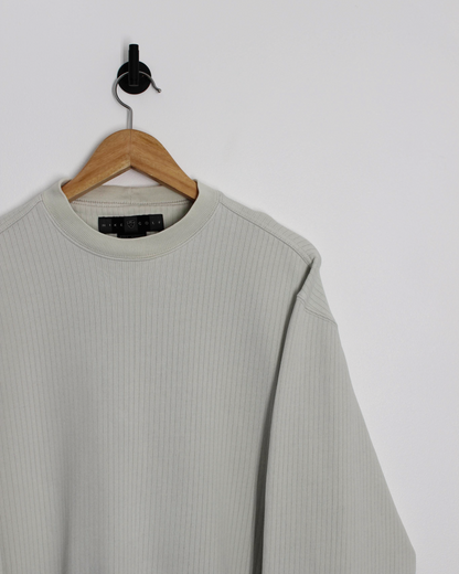 00s Nike Cream Rib Knit Crewneck Sweatshirt (S)