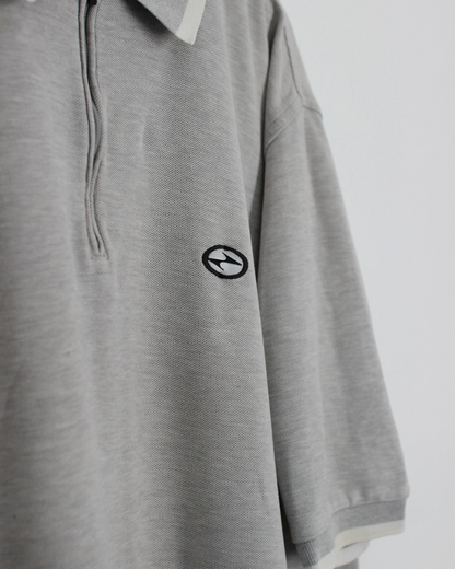 90s Nike Tiger Woods Yin Yang Grey Zipped Polo-Shirt (XL/XXL)