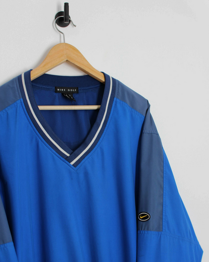 90s Nike Blue V-Neck Windbreaker (M)