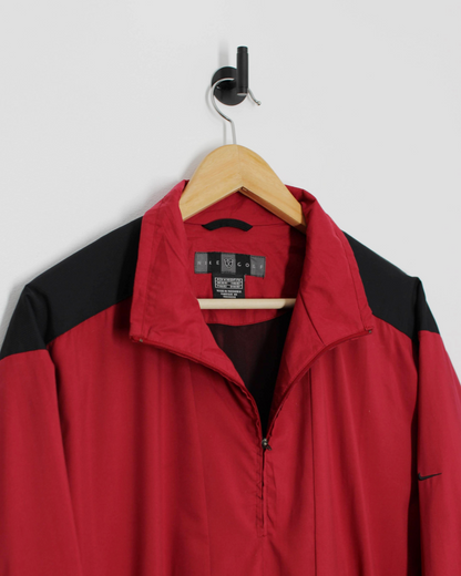 00s Nike Shield Logo Red/Black Quarter Zip Jacket (M)