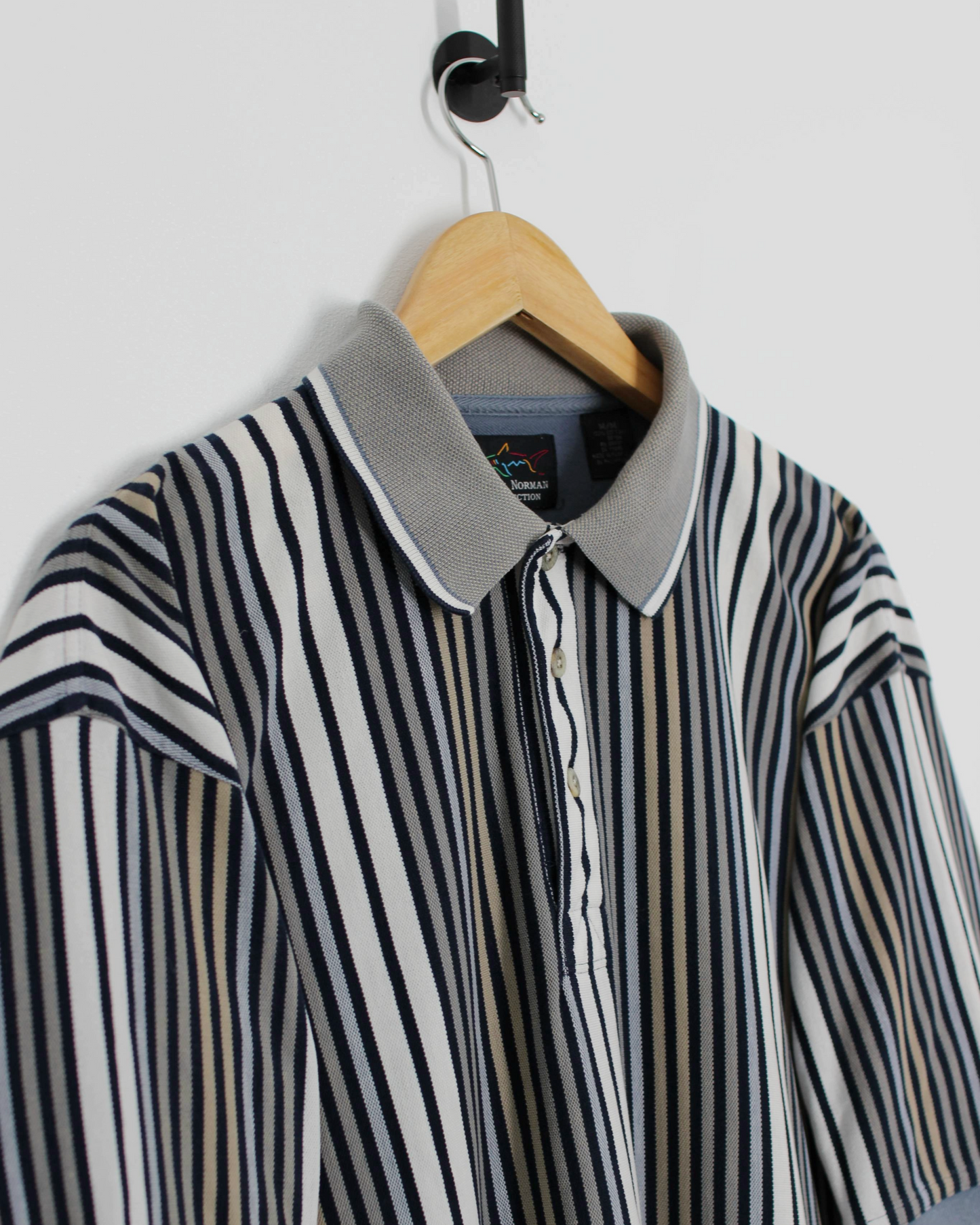 90s Greg Norman Abstract Striped Polo-Shirt (M)