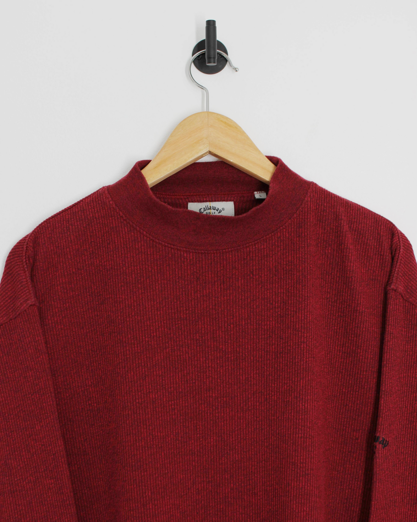 00s Callaway Red Ribbed Mock Neck (L)
