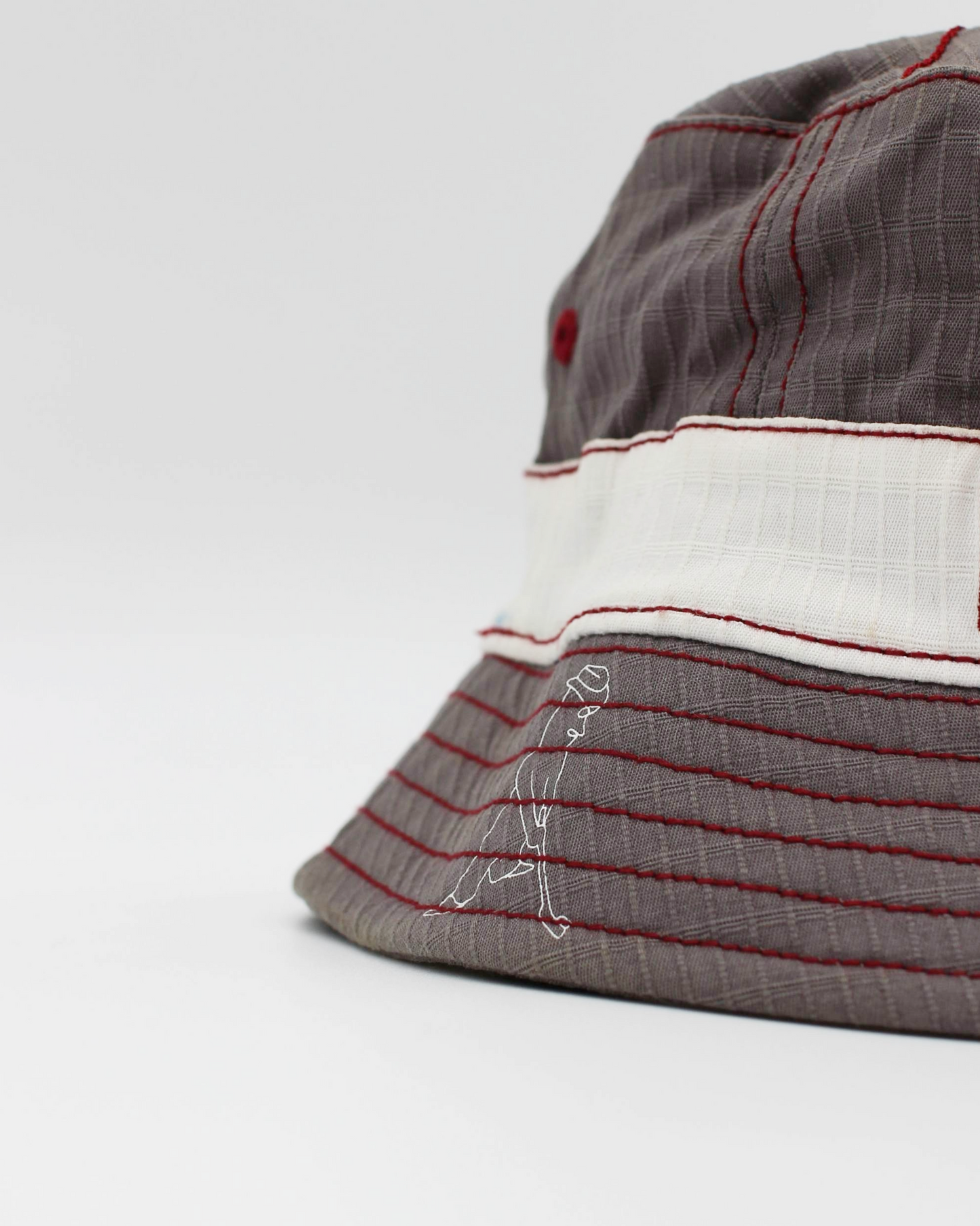 00s Ping Man Grey/Red Bucket Hat