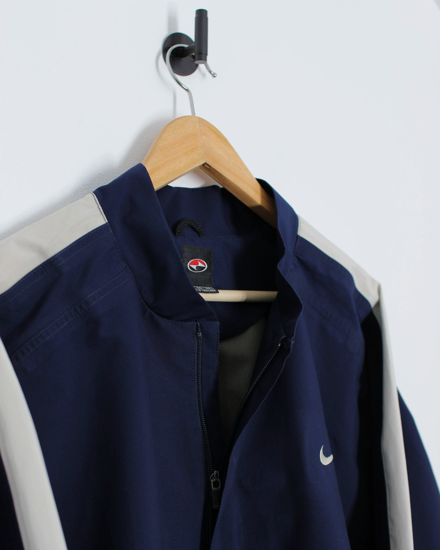 90s Nike Yin Yang Navy/White Half-Zip Windbreaker (XL)