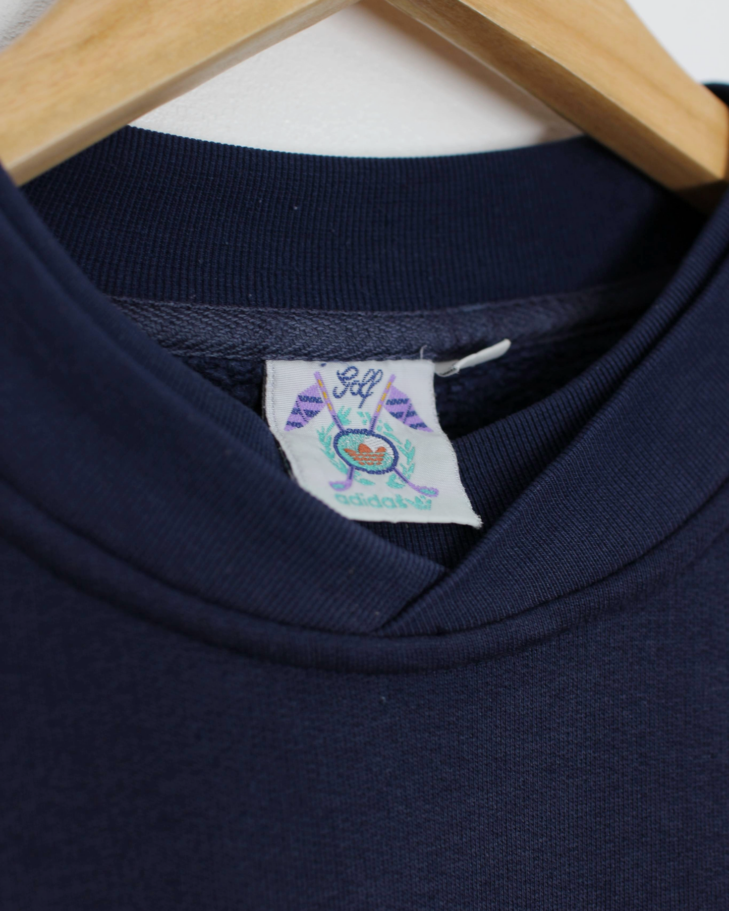 90s Adidas Navy Graphic Crewneck Sweatshirt (M)