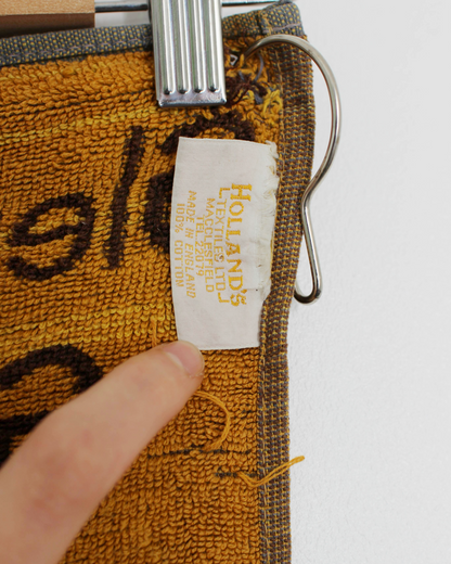 90s Gleneagles Brown/Orange Golf Towel with Clip