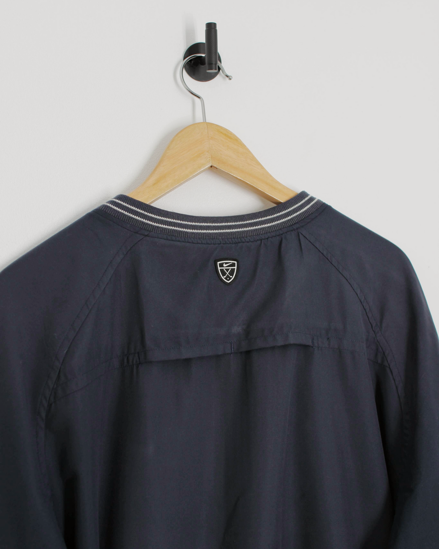 00s Nike Shield Logo Navy V-Neck Windbreaker (L)