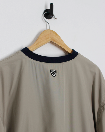 00s Nike Navy/Cream Reversible V-Neck Jumper/Windbreaker (XXL)