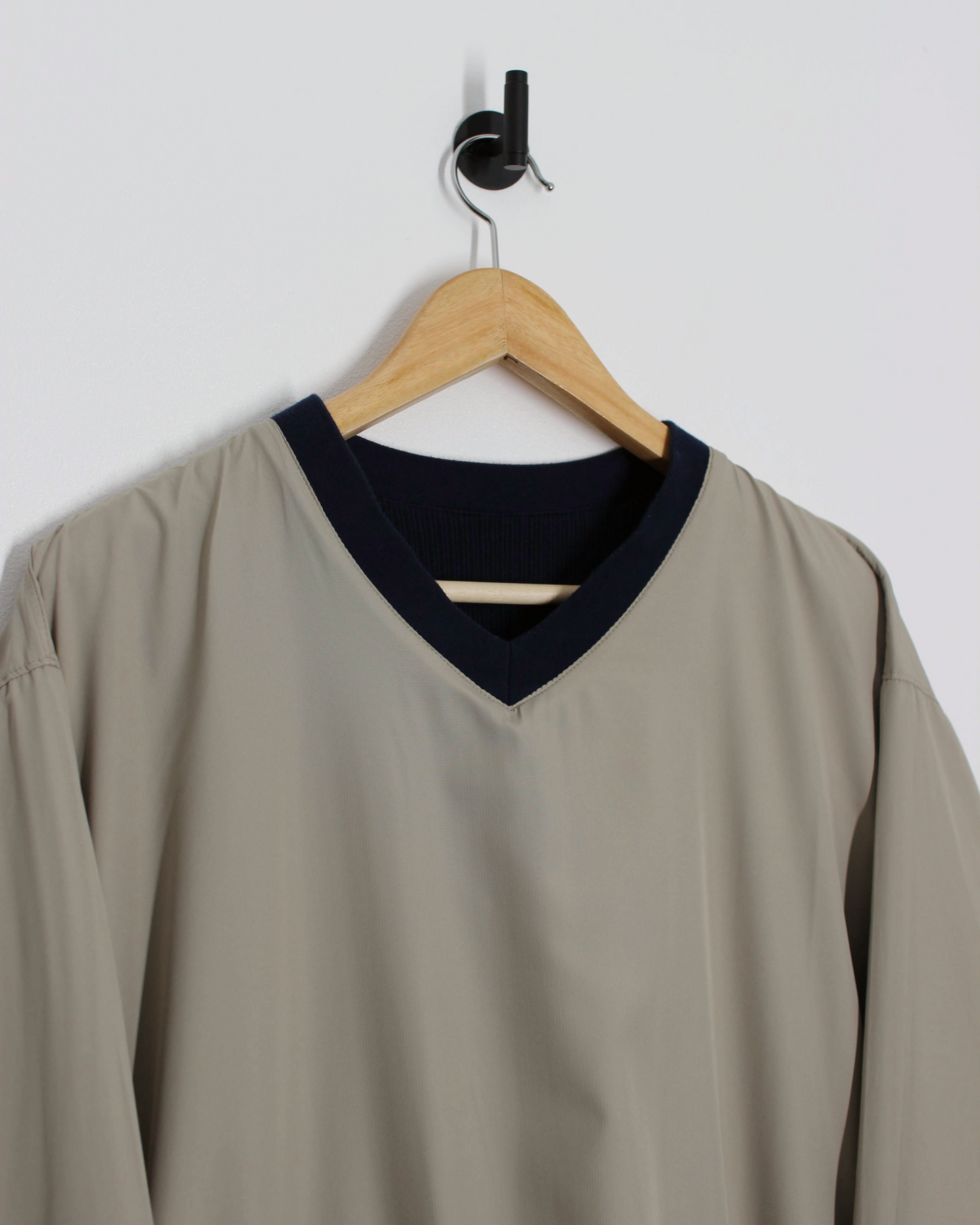 00s Nike Navy/Cream Reversible V-Neck Jumper/Windbreaker (XXL)