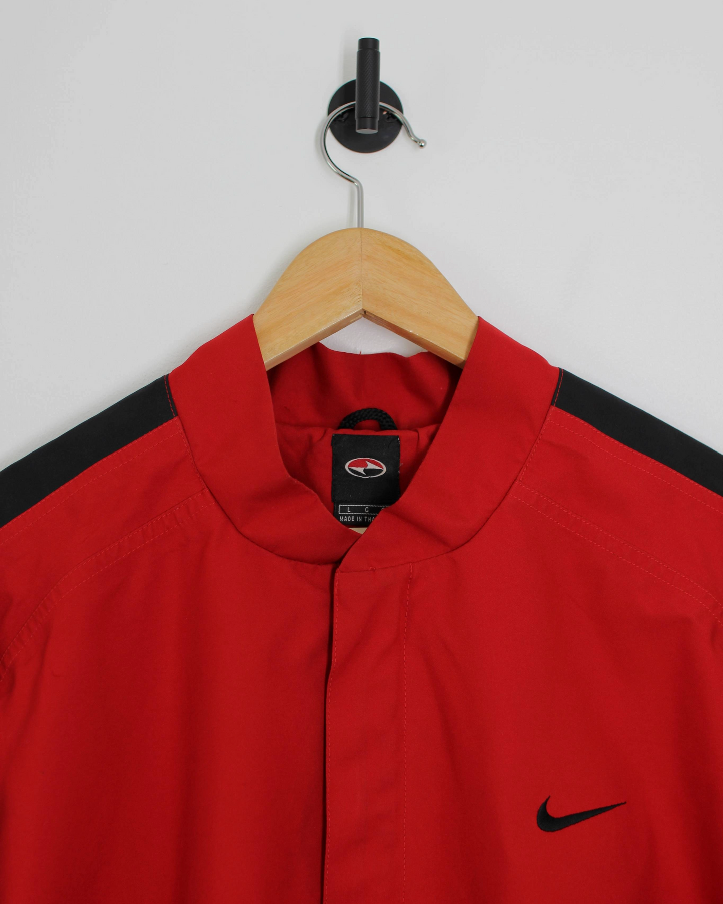 90s Nike Yin Yang Red/Black Half-Zip Windbreaker (L/XL)
