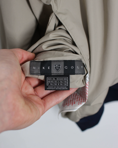 00s Nike Navy/Cream Reversible V-Neck Jumper/Windbreaker (XXL)