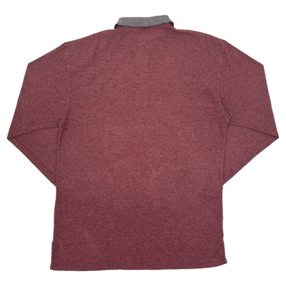 Reebok Red/Grey Long Sleeve Polo-Shirt (M)