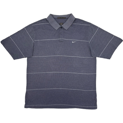 Nike Tiger Woods Grey Striped Polo-Shirt (L)