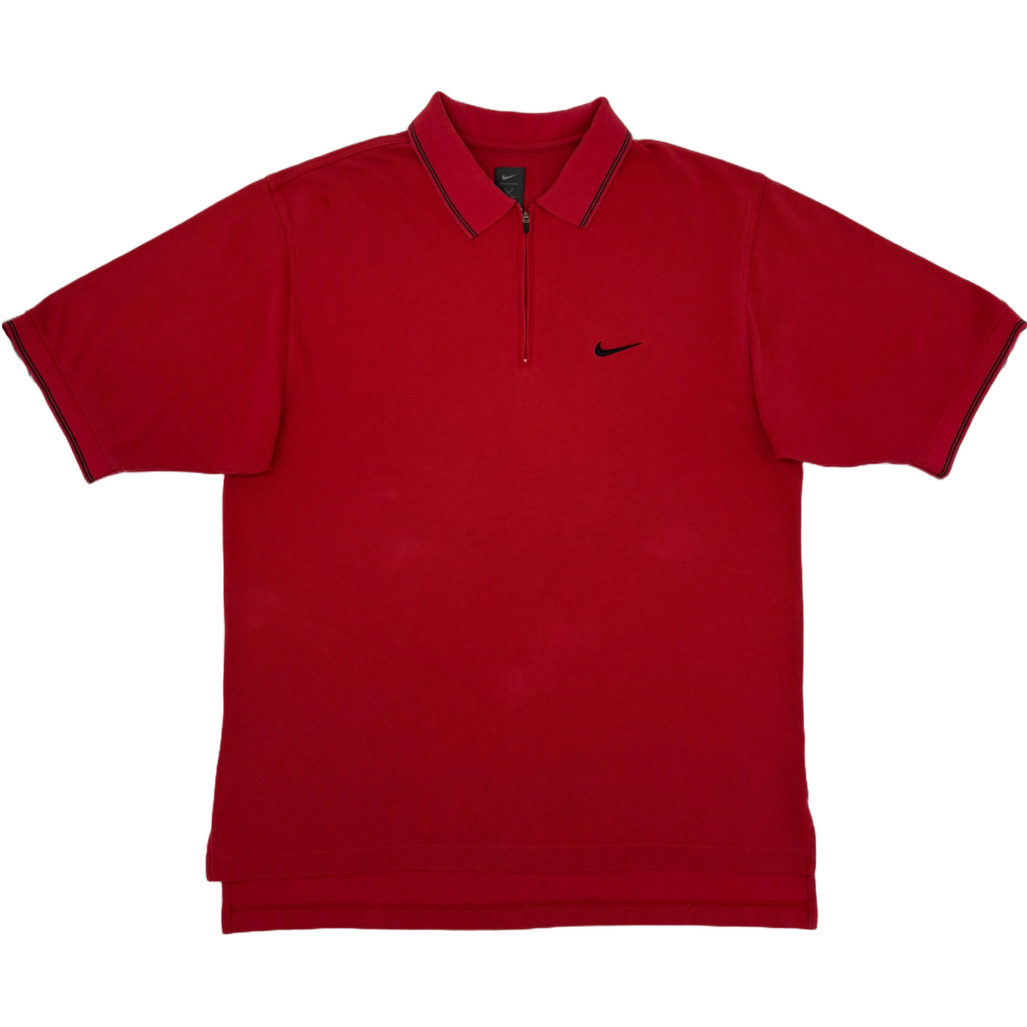 Nike Tiger Woods Yin Yang Red Zipped Polo-Shirt (M)