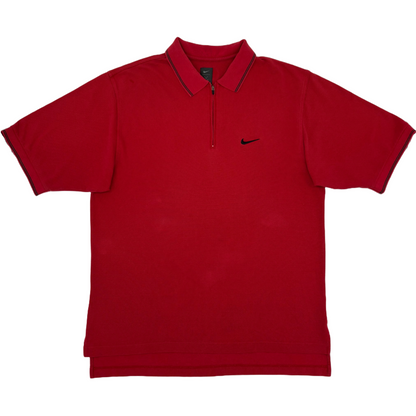 Nike Tiger Woods Yin Yang Red Zipped Polo-Shirt (M)