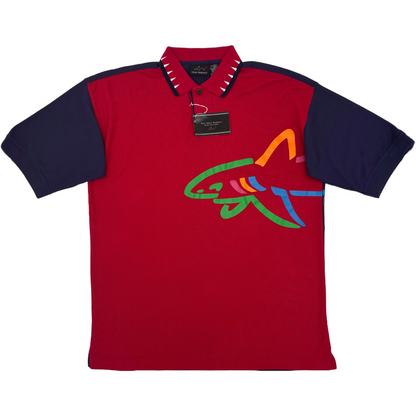 Greg Norman Red Shark Graphic Polo-Shirt with Tags (L)